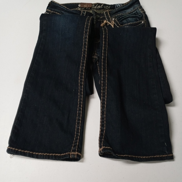 La Idol Jeans Women's Size W26 / L34 Cotton Denim Blue Mid-Rise Stretchy Jeans - Picture 2 of 5